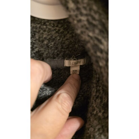 J Crew Long Sleeve Sweater Wool Blend Gray Cowl Funnel Neck Womens XS - Picture 3 of 8